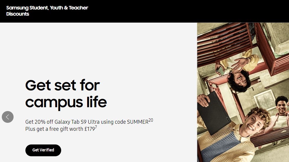 Samsung Student, Youth & Teacher Discounts page